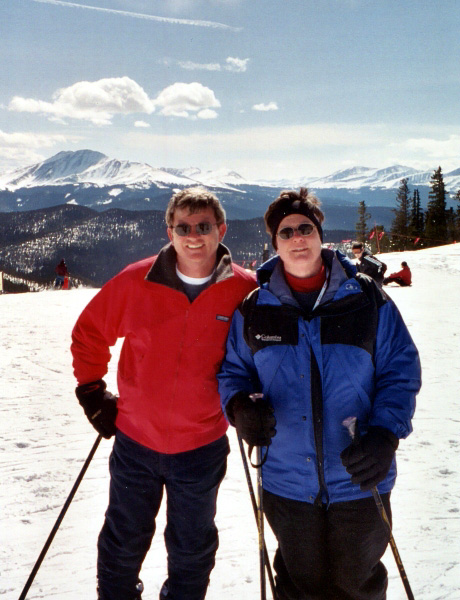 On Monday morning we decided that we should take a break and have a photo shoot at the summit.  So here are Tony & Marie atop Keystone mountain.